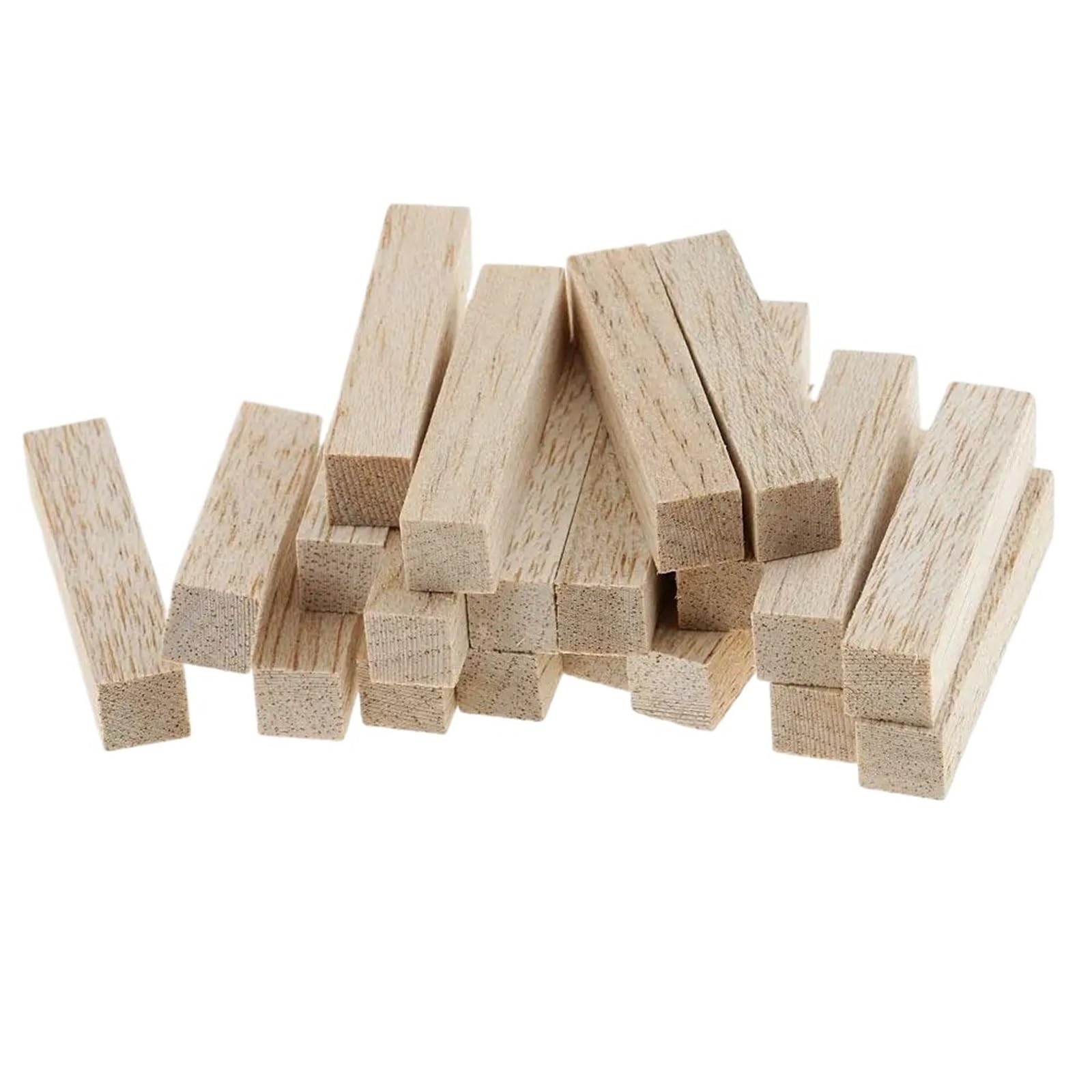 MRVAKDYDI Basswood Carving Blocks, Balsa Wood Square Dowels, 4 Sizes 50/80/120/200mm, 40 Pcs for Carving, Model Making(80mm 10 Pieces)