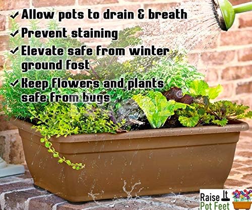 Raiseit Pot Feet, Flower/Plant Pot Feet for Invisible Lifting of Pots, Hard Wearing Non Compression Rubber - Image 4