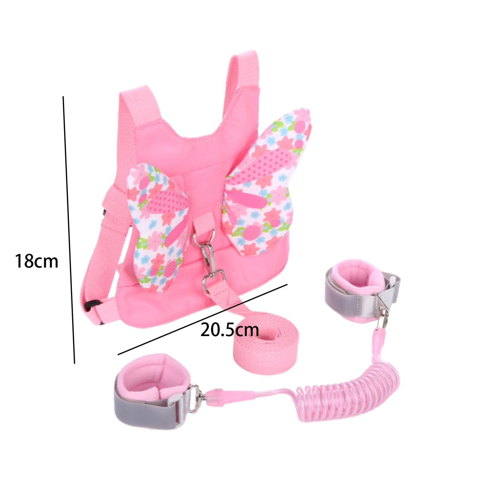 Arnés Infantil Correa de Banda de Prevención de Pérdida Pulsera Ajustable Espuma Suave Diseño Giratorio Adecuado para Viajes Compras, Rosa