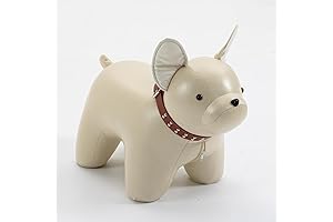 Cute Dog Animal Ottoman Animal Footstool & Dog PU Leather Pouf Wood...