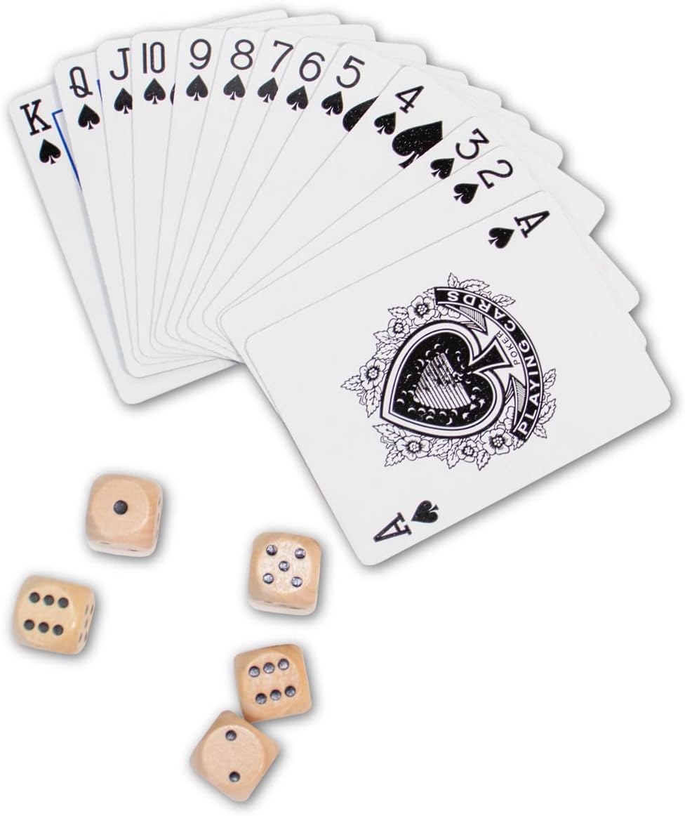 BrainCandy Wooden Travel Games (Wooden Cards & Dice Set)