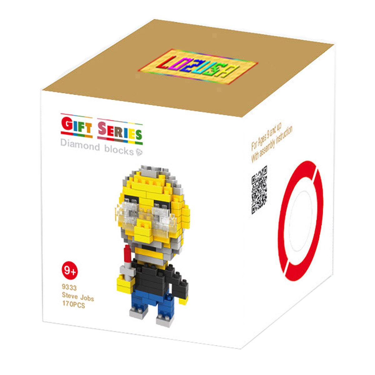 Steve Jobs Cartoon Character 170 PCS Diamond Block Mini Figure Hero Micro Blocks Construction Model, Micro-Sized Building Set Parent-Child Games Building Blocks Children's Educational Toys