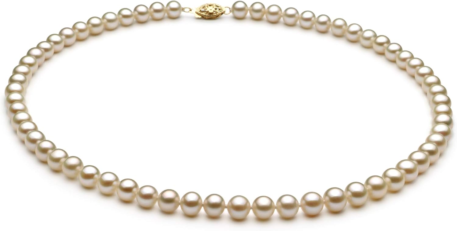 White 6-7mm AA Quality Freshwater Cultured Pearl Necklace for Women
