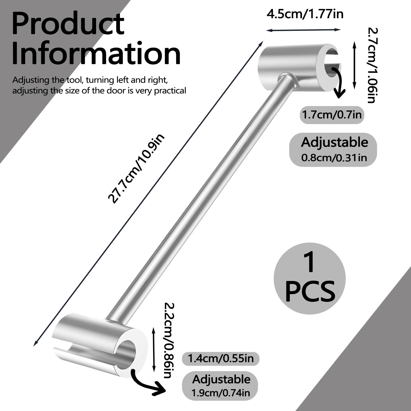 Huakaile Steel Hinge Gap Adjusting Wrench, 14-19 mm Door Hinge Adjustment Tool - Image 2