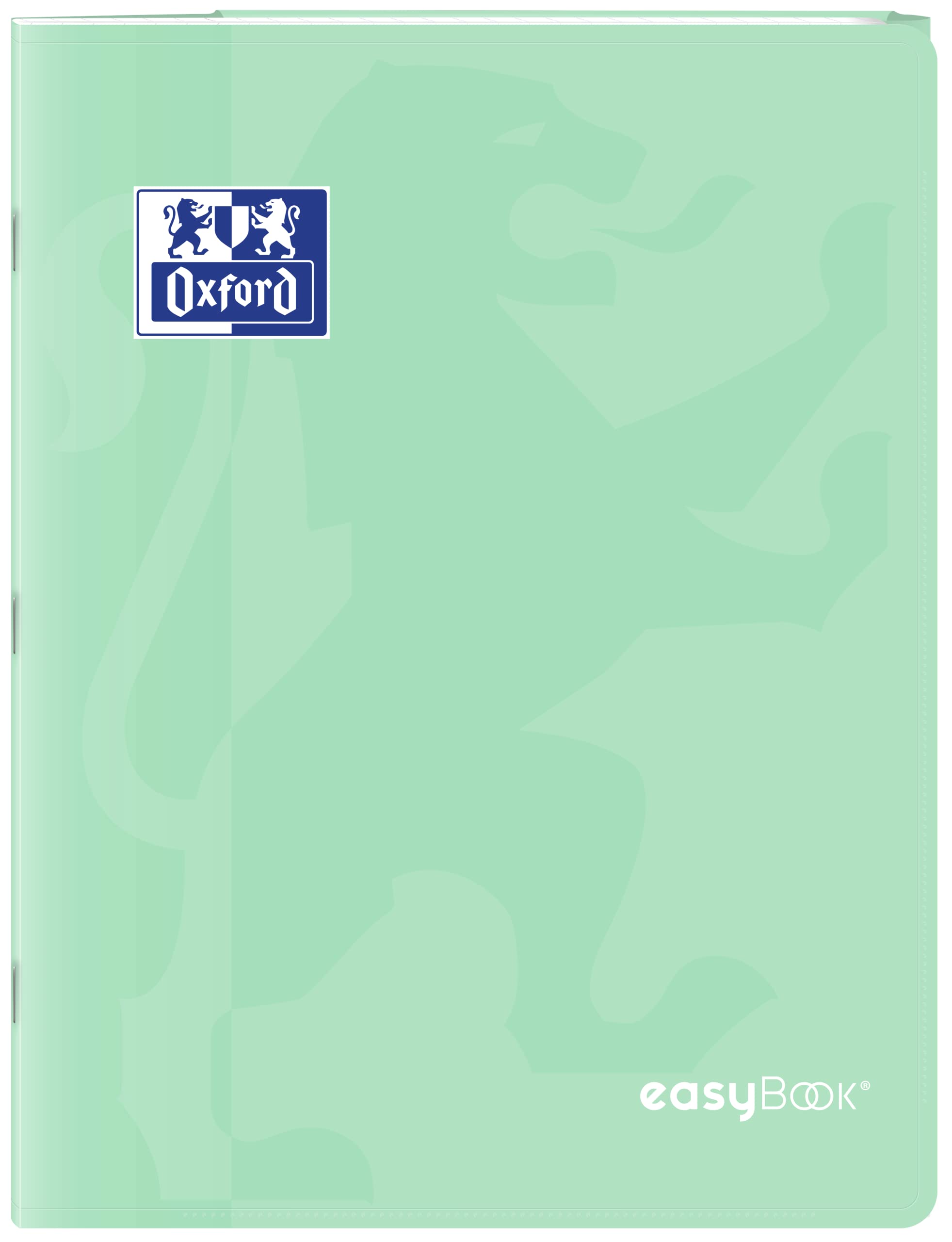 EasyBook Polypro Notizhefte mit Klappen – 24 x 32 cm – große Seyes-Karos – 96 Seiten – verschiedene Farben + 1 Index Blumie (3 Pastellfarben + 2 lebhaft)