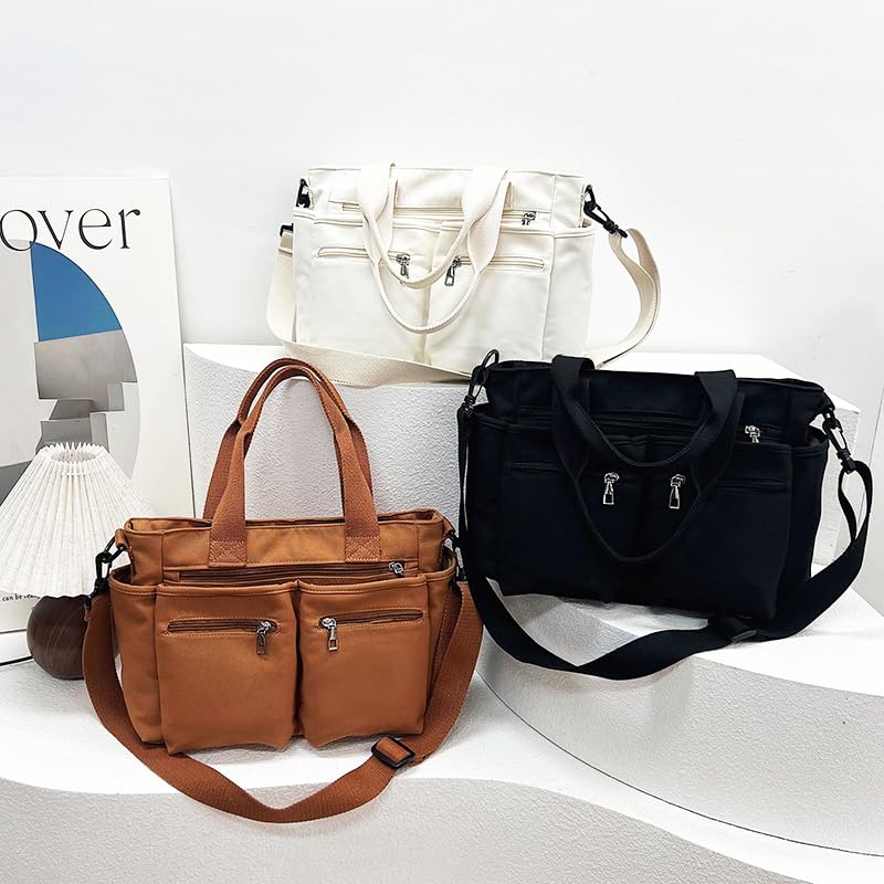 Image of KAMEILONG Womens Casual Corduroy Tote Bags with Multiple Pockets Hobo Crossbody Bag Travel Shoulder Bags Cute Purse Handbag