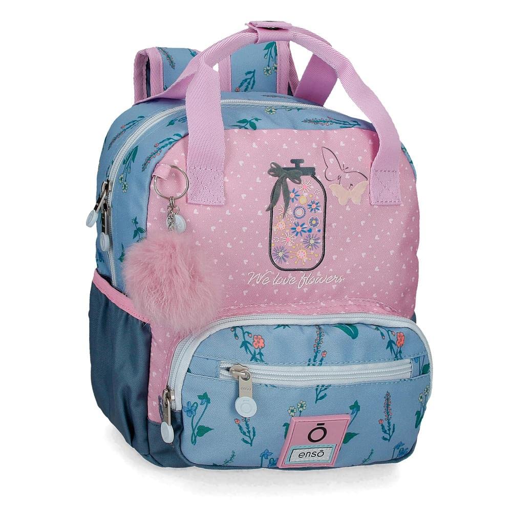 Enso We Love Flowers Mochila Adaptable Rosa 23x28x10 cms Poliéster 6,44L
