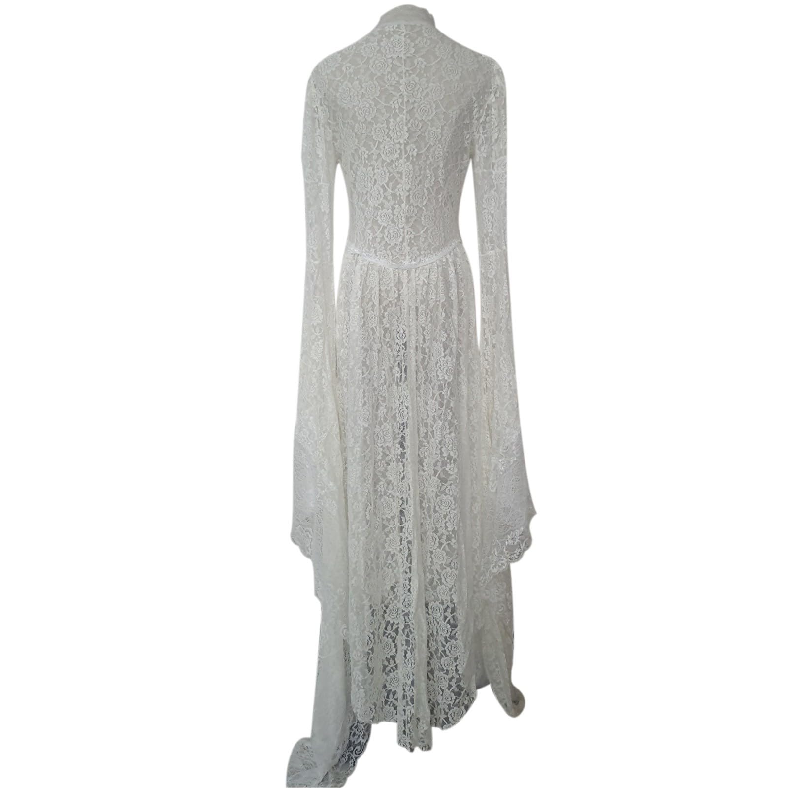 Halloween Kleid Damen Flared Ärmel Gothic Kleid Lang - mittelalte Kleider Viktorianisches Dress Piraten Partykleid Sexy Freizeitkleider Cosplay Vampirkleid Soft Trachtenkleid für Den Alltag