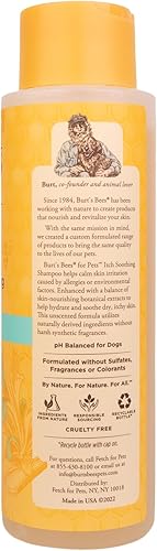 Miniatura 3 de Burt's Bees for Pets Champú calmante natural para picazón con madreselva  Champú para perros antipicazón para todos los perros con piel seca,