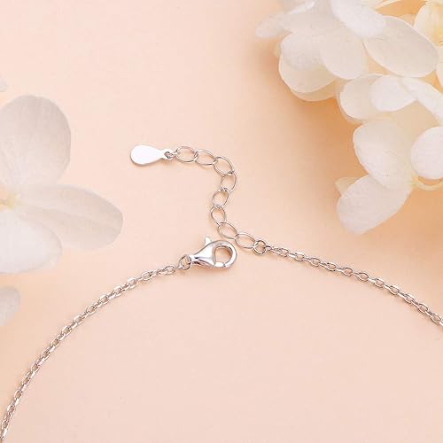 Miniatura 4 de Gargantilla Silver Mountain de plata de ley S925, collar delicado corto con colgante para mujer o chica, plata de ley, G10BBR190214-13A3