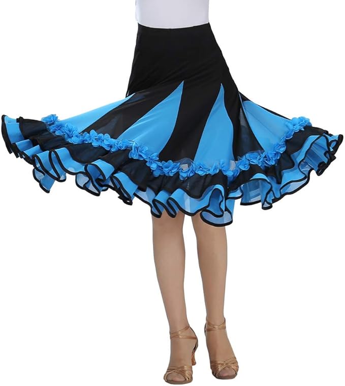 Woman Dance Skirt Costume Color Skirt Dance Block Performance Fashion