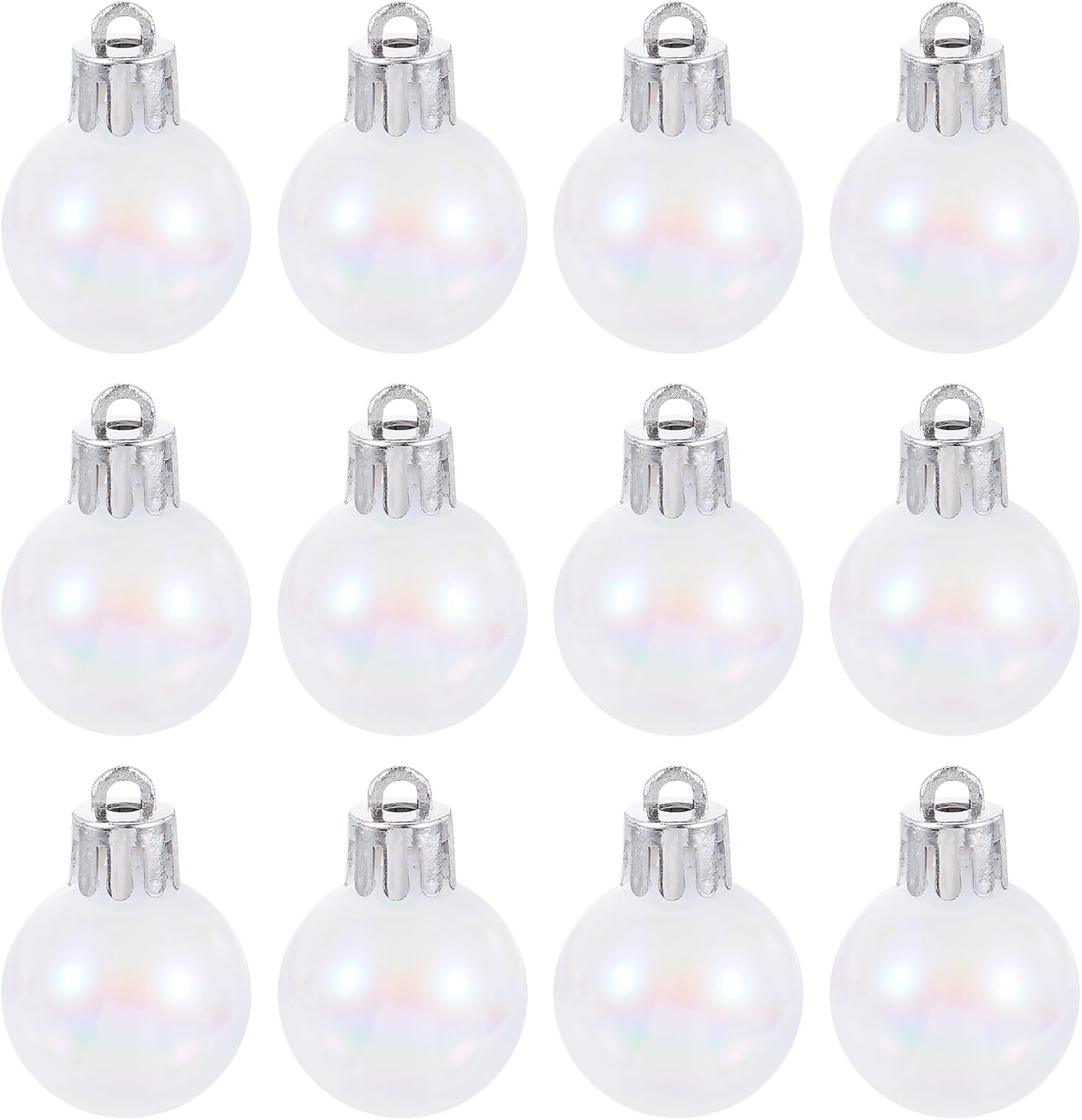 uxcell 12Pcs Christmas Iridescent Ornaments Balls, 1.18″ Plastic Shatterproof Hanging Ball Christmas Tree Ornament for Christmas Holiday Party Home Decor (White) uxcell 12Pcs Christmas Iridescent Ornaments Balls, 1.18″ Plastic Shatterproof Hanging Ball Christmas Tree Ornament for Christmas Holiday Party Home Decor (White)