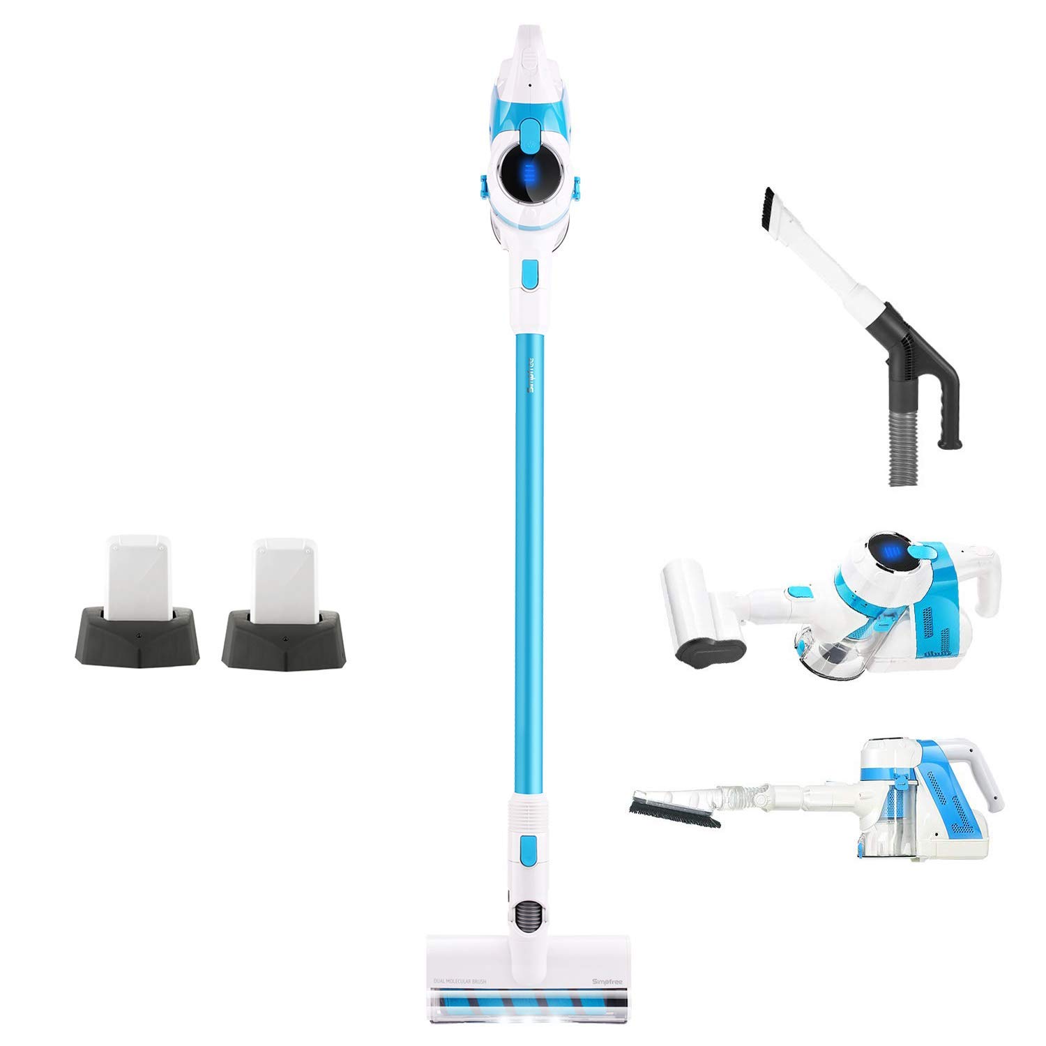 Cordless Vacuum, 22Kpa Strong Suction Lightweight Vacuum, Handheld Vacuum with Rechargeable Battery, 5 in 1 Brushless Motor Multi-attachments (5 IN1 -V12)