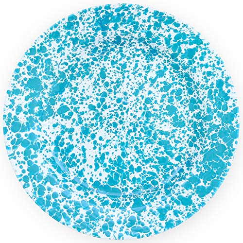 Enamelware-Starter-Set-16-piece-TurquoiseWhite-Splatter