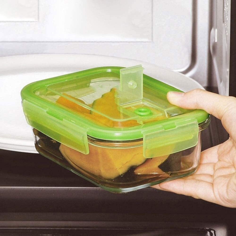 Szklane pojemniki do przechowywania， Bento Boxy Szklane pudełko na lunch; Szklany pojemnik na warzywa; Żaroodporne pudełko z zamknięciem; Pudełko na lunch do mikrofalówki
