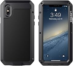 Lanhiem iPhone XS Case, iPhone X Case, [Shockproof] [Strong and Rigid] Dustproof Full Body with Tempered Glass [Lifetime Warranty] Waterproof IP44 Case [Wireless Charging Compatible] – Black
