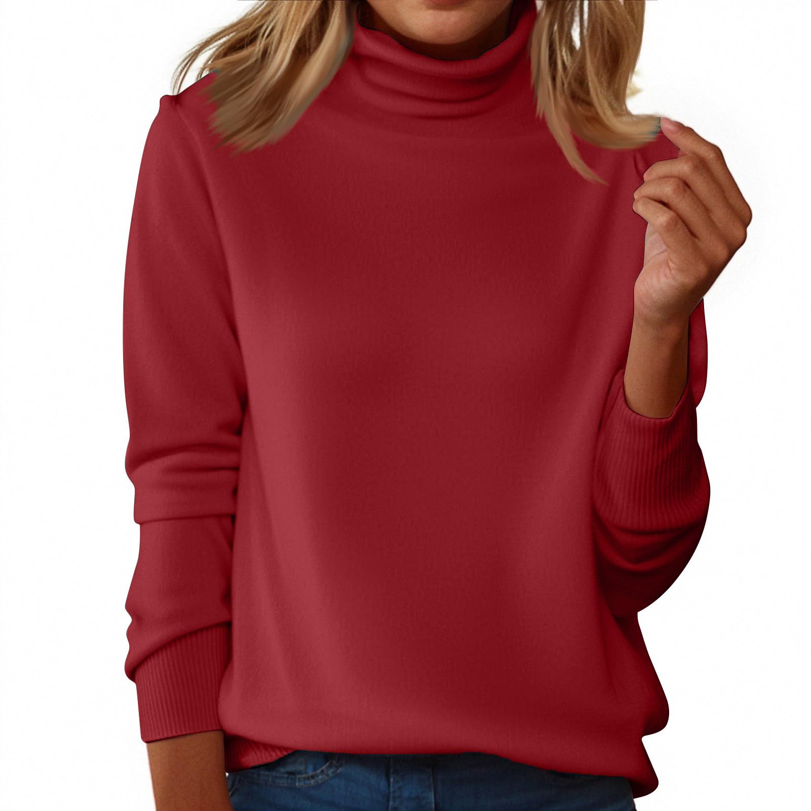 Turtleneck Sweater Women Oversized Long Sleeve Shirt Lounge Lightweight Light Weight Sweat Shirts No Hood