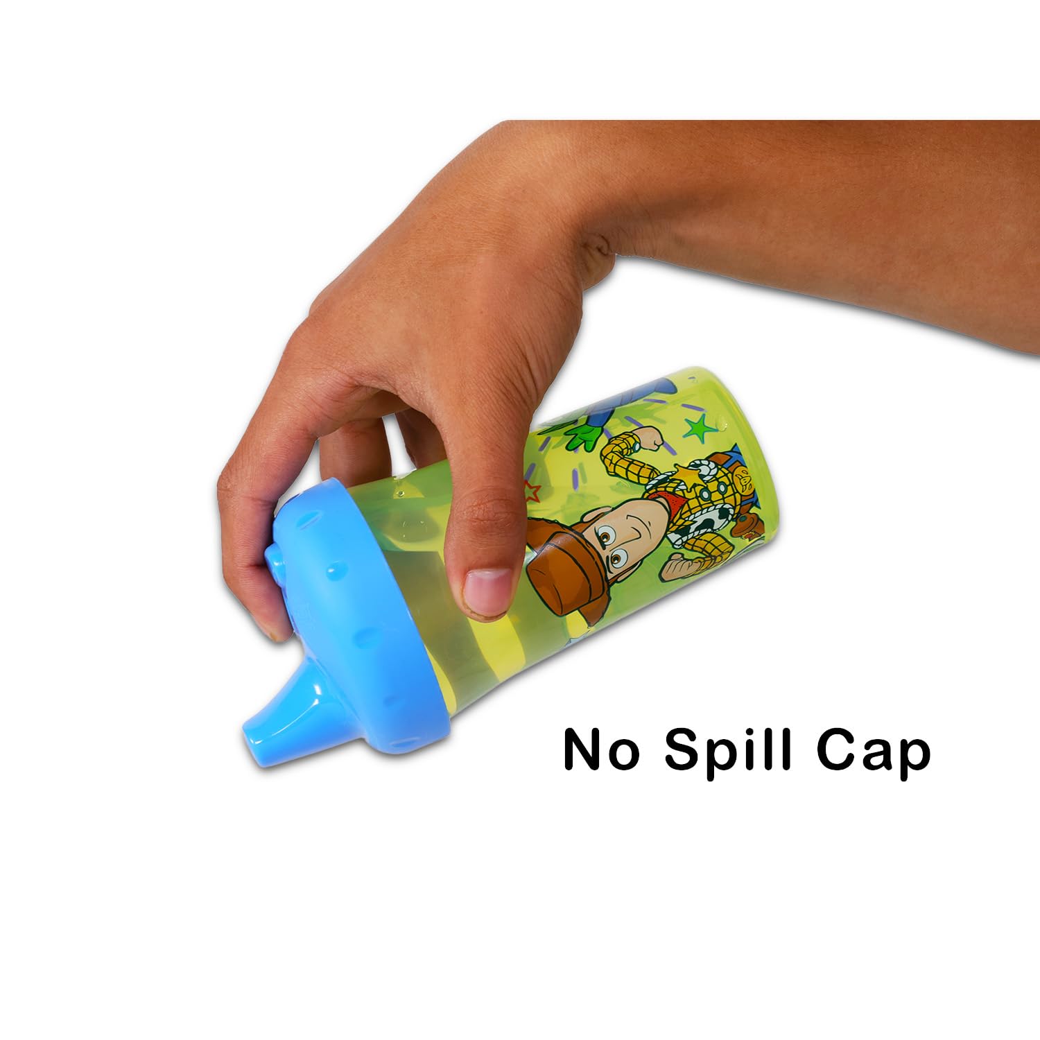 Disney Toy Story - Juego de vasos para beber Pixar de 9 onzas, paquete de 3 vasos a prueba de derrames, a prueba de fugas, sin BPA, vasos para beber más calcomanías para niños