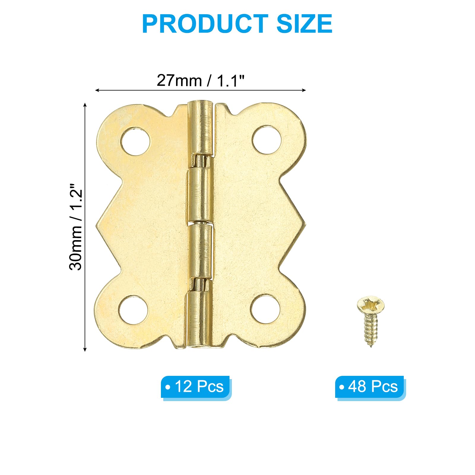 PATIKIL Small Jewelry Box Hinges 1-5/8 Inch - Image 2