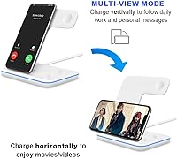 Vista 4 de Cargador inalámbrico, estación de carga inalámbrica para múltiples dispositivos Apple productos, cargador 3 en 1 compatible con iPhone 141312Pro