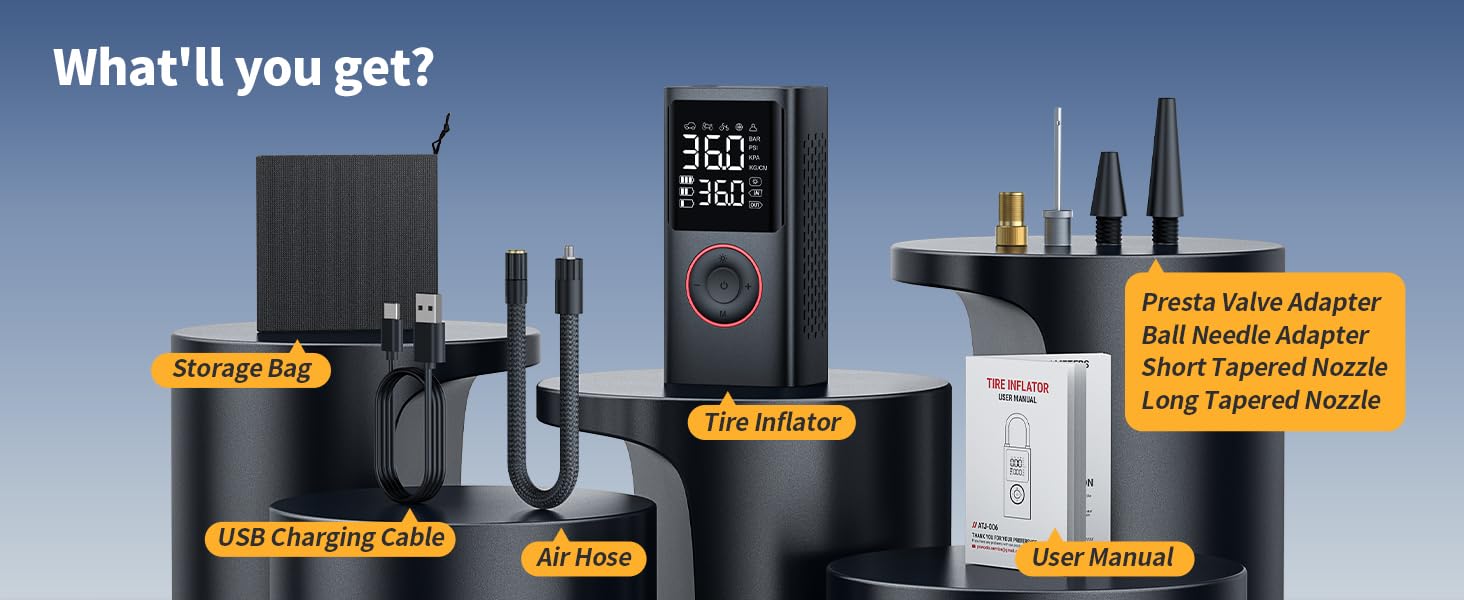 Inflador de neumáticos inteligente 3 en 1, compresor de aire portátil, bomba de aire de neumáticos de coche de 150 PSI con medidor de presión digital, luz LED, para coche, motocicleta, neumático de