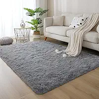 Tapete Peludo Novo 1,00X1,50 Felpudo Decorativo Antiderrapante Para Casa Quarto Macio (CINZA LISO, 1,00x1,40)