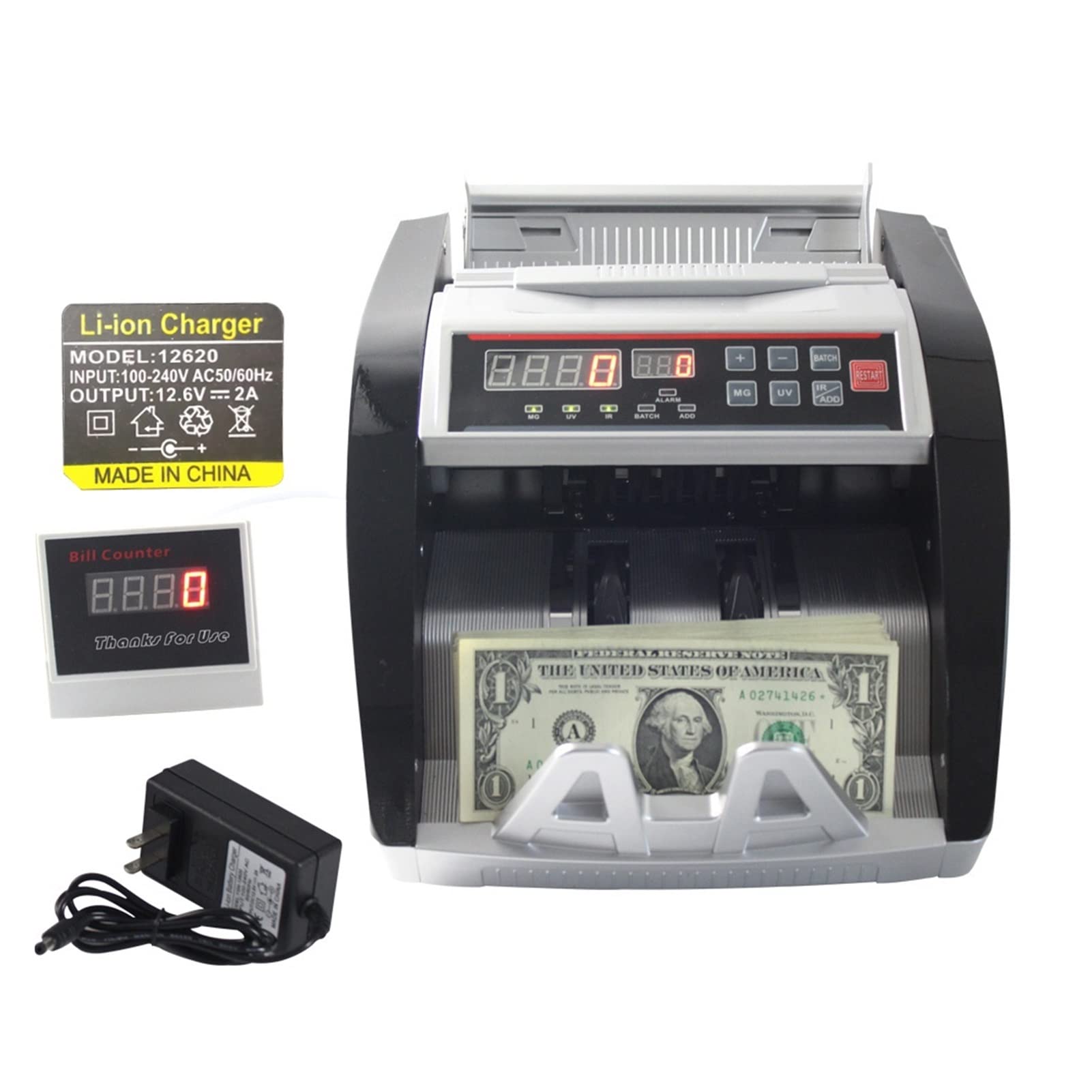 Cash Counting Machine with 4000mA Li Battery XD-5800C Bill Counter with Rechargeable Battery Bill Counter Machine DC Money Counter