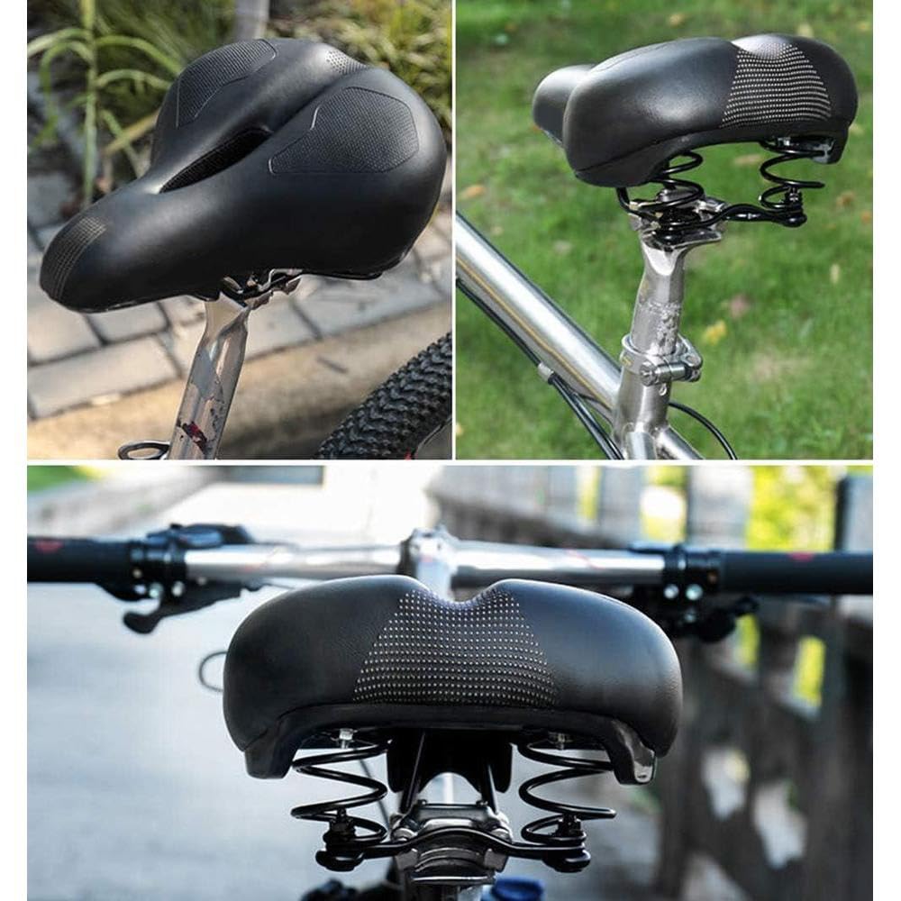 Asiento de bicicleta con muelles suaves a prueba de golpes, sillín de bicicleta cómodo, suave, sillín de gel para bicicleta de carretera, asiento transpirable para bicicleta de montaña