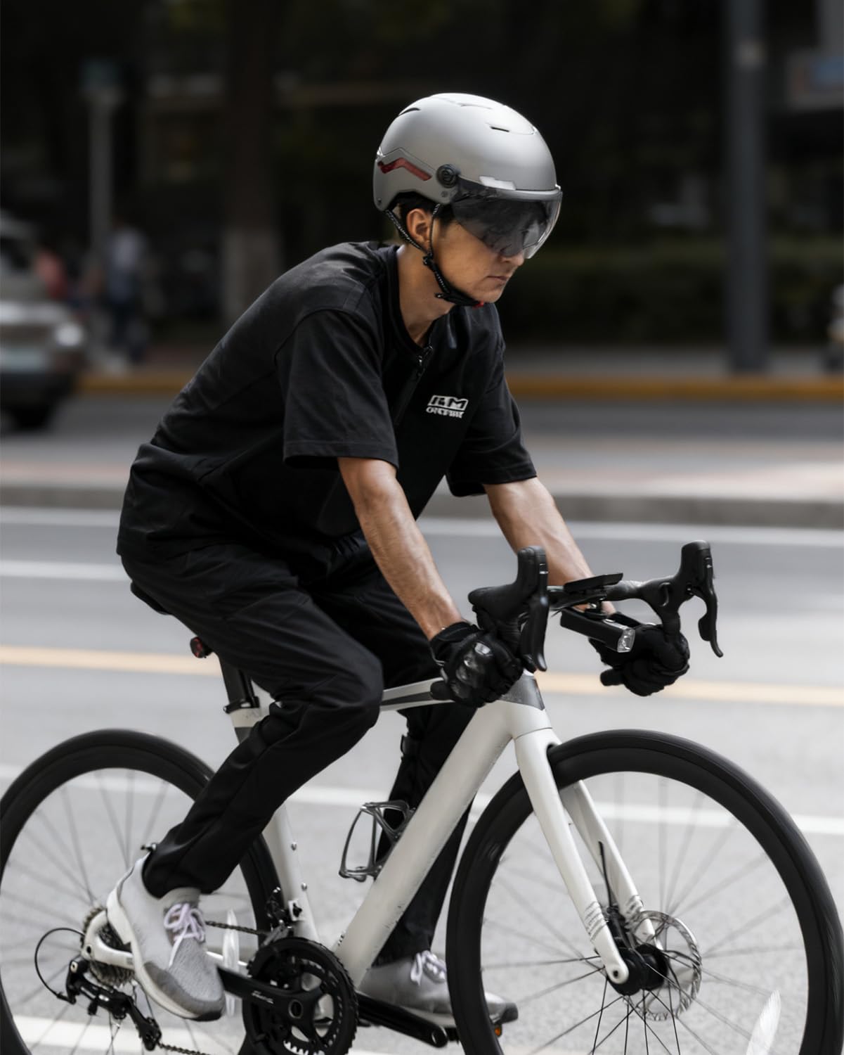 ILM Casco Patinete Electrico Adulto Casco Bicicleta Homologado NTA-8776 CPSC CE con Luz LED Intermitentes & Freno con Visera para Hombre Mujer Modello MB101L