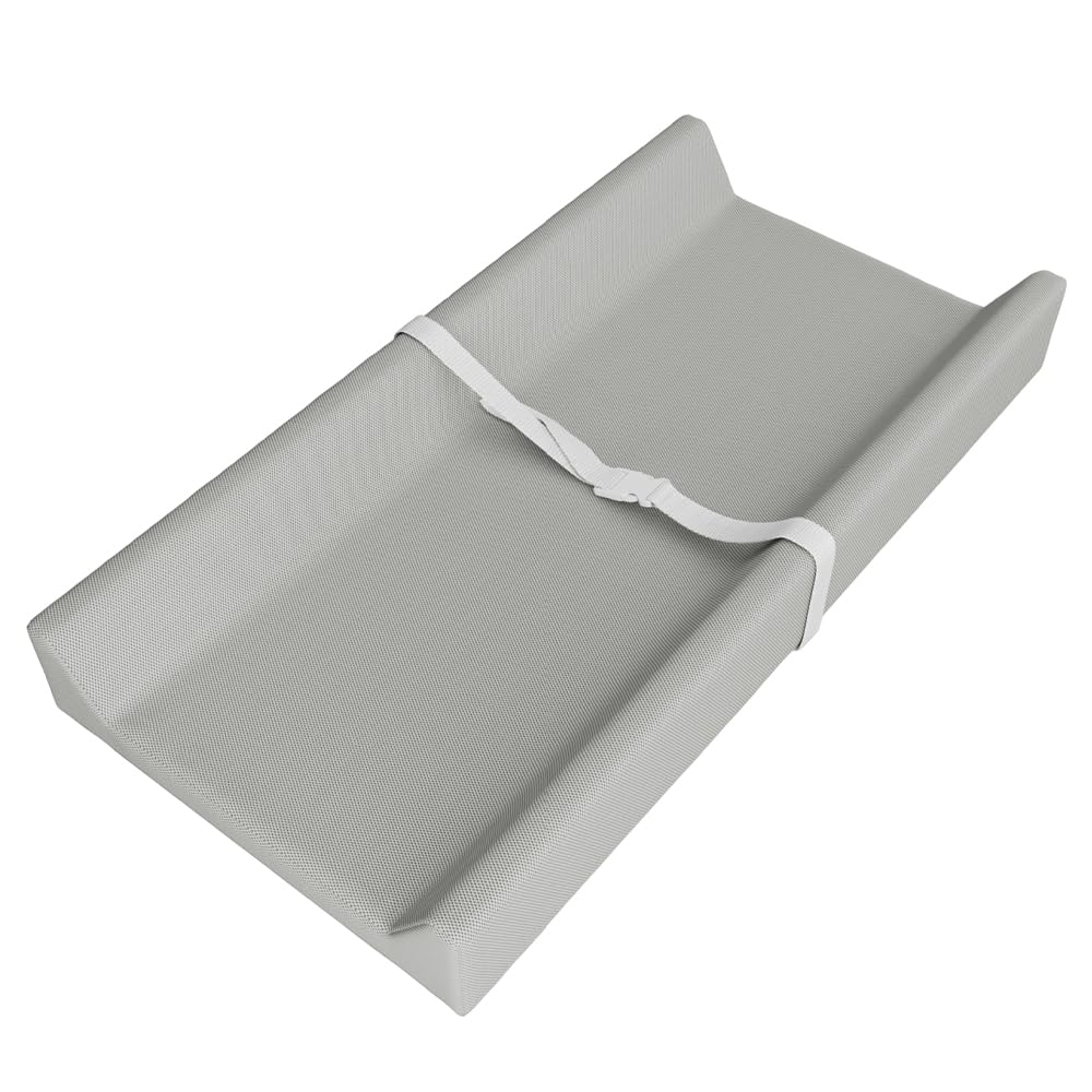 NAVESO Cambiador de pañales para bebé, antibalanceo, 80 x 40 x 10 cm, cambiador de pañales con cinturón de seguridad ajustable, antideslizante, con cubierta de poliuretano impermeable y suave para