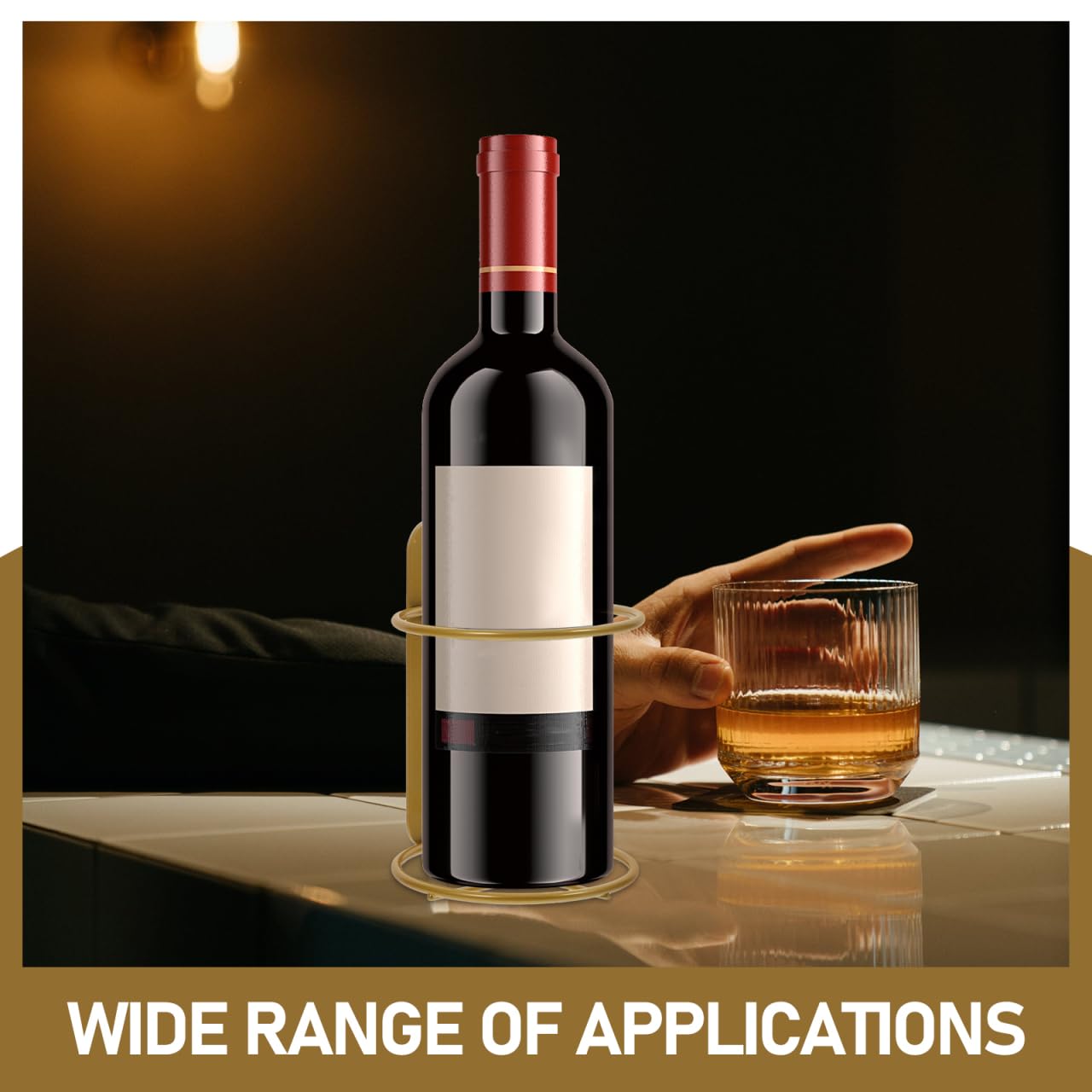 Cabilock 2 Pcs Wine Wall Holder - Rustic Iron Wine Hanging Wine Bottle Holder Single Wine Bottle Rack, Metal Wine Bottle Display Holder for Wine Storage Kitchen Bar