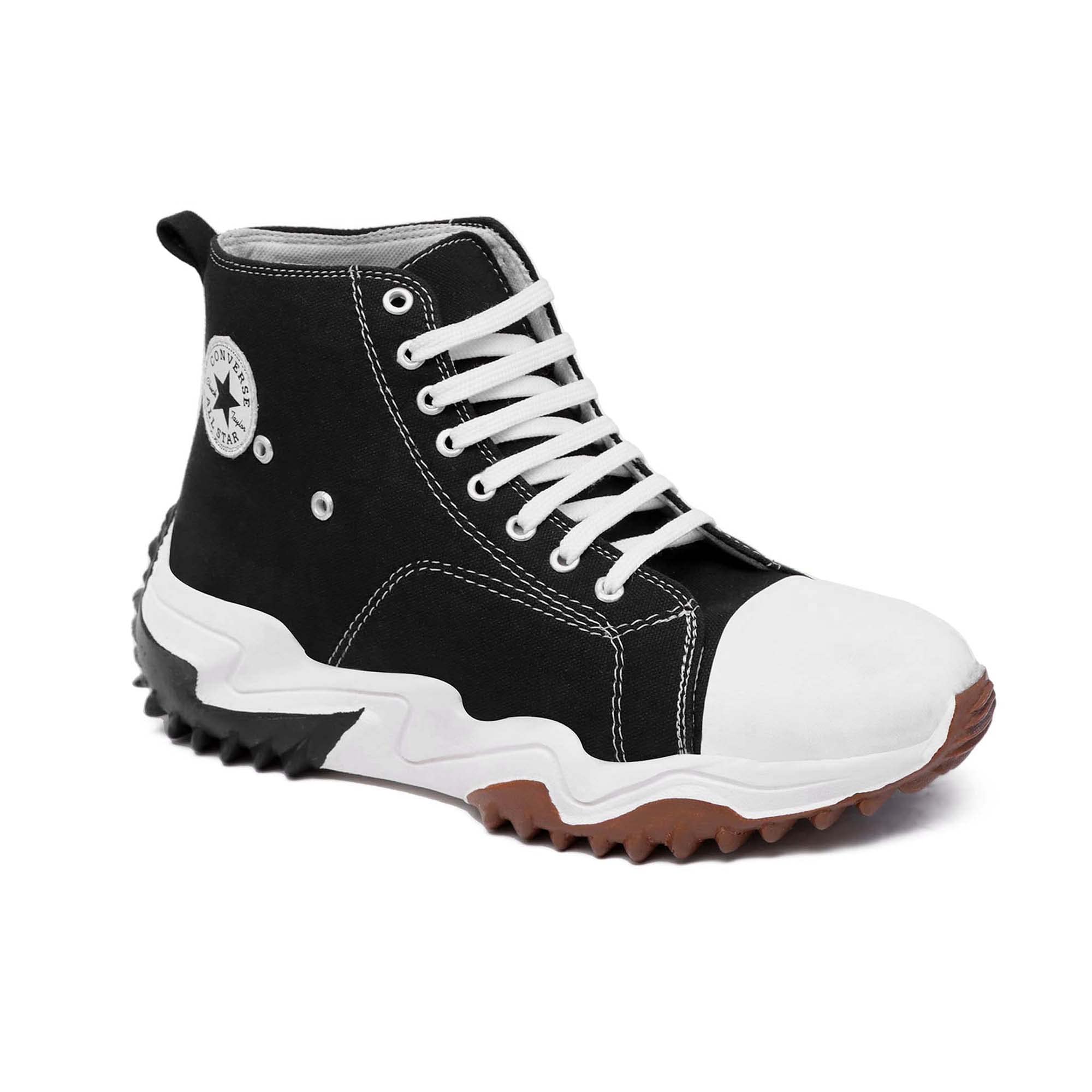 VATELIOMen's Black Mesh Stylish/Comfortable Lace-Ups Boots 7