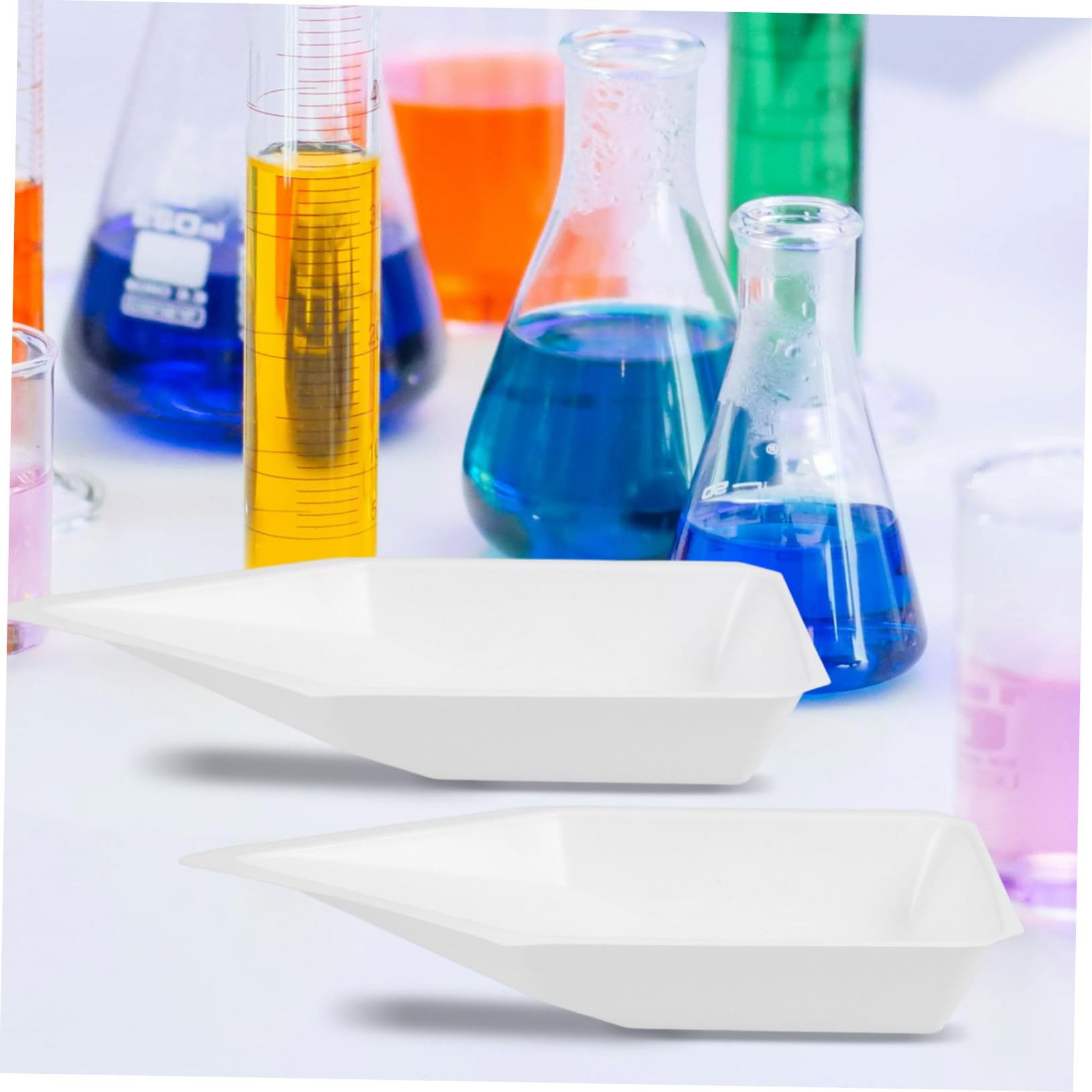 GLEAVI 4 Set Nave Da Pesare Nave Da Pesare Attrezzature Da Laboratorio La Chimica Pesa Le Barche Vassoi Di Pesatura Pesare Le Barche Contenitori Di Polvere Secca Plastica 10 Pezzi * 4