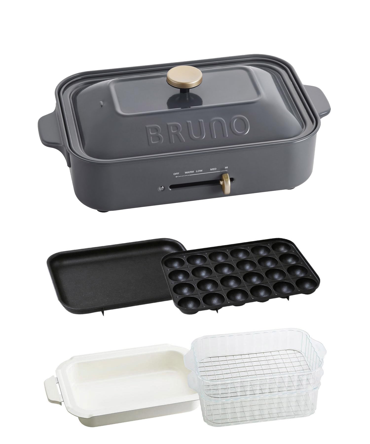 BRUNO　ブルーノ　コンパクトホットプレート　チャコール Amazon | BRUNO ブルーノ コンパクトホットプレート 本体
