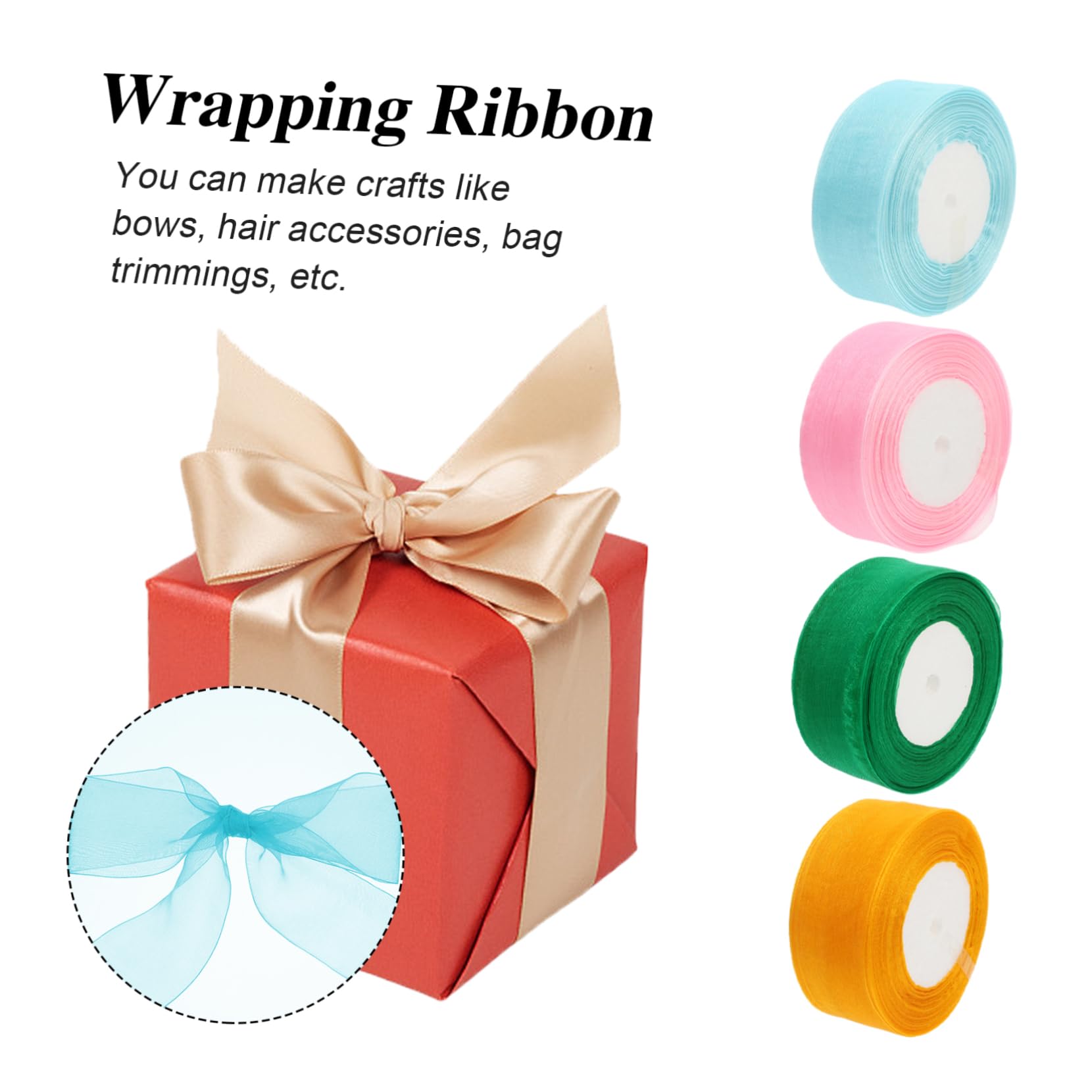 VILLCASE 3 Set Di Nastri Di Organza Trasparenti Nastri Con Frange Artigianali in Chiffon E Raso Fatti A Mano Per Artigianato 4 * 3