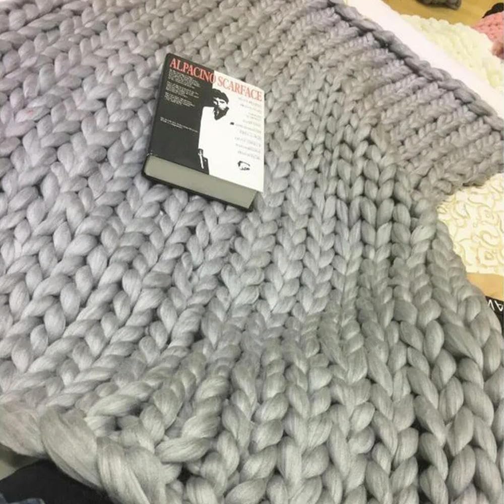 Moda Maglia a Mano Coperta in Lana Merino Spessa Filato Grande Roving Filati Lavorati a Maglia Coperta Calda Copridivano Coperte