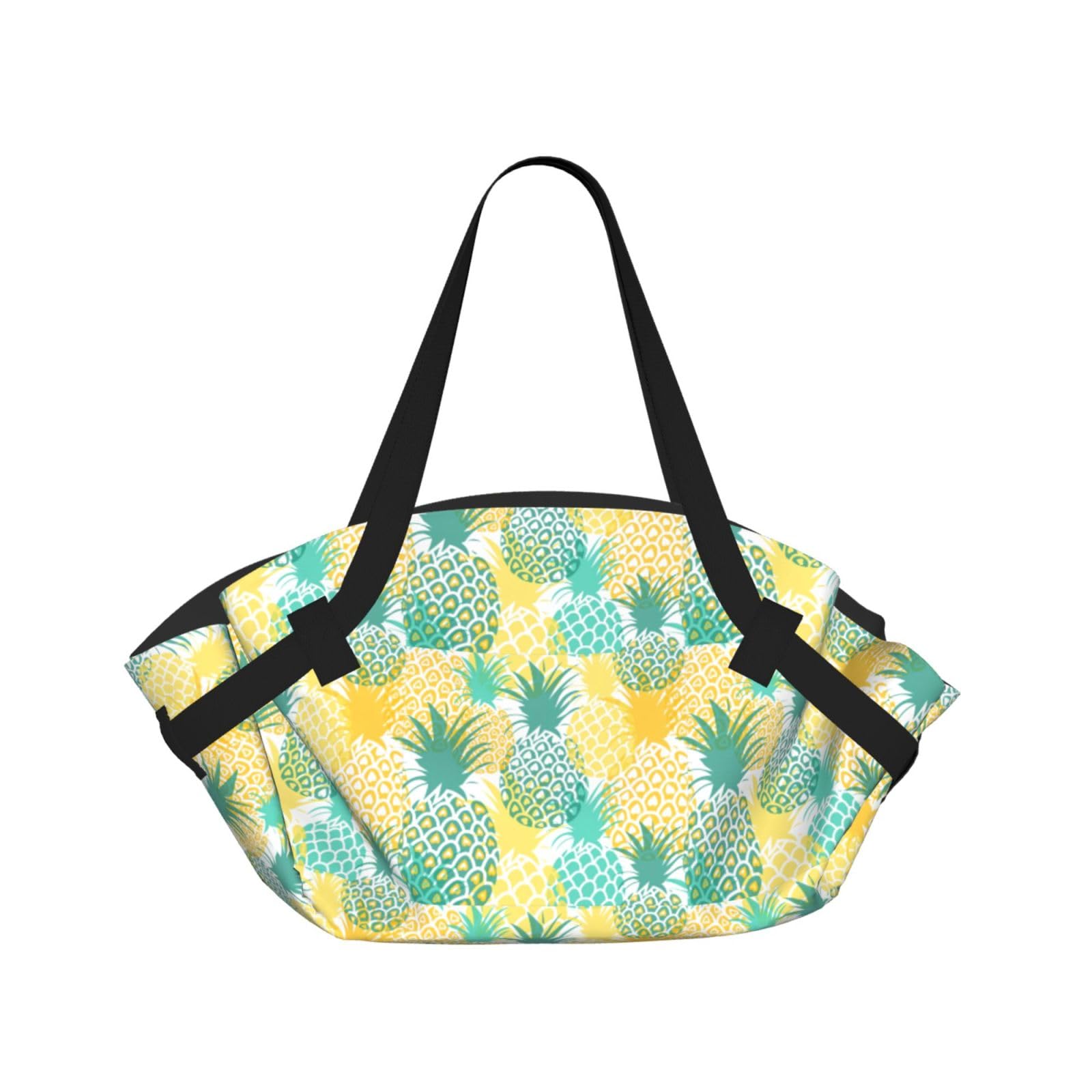 UVBDF Tropical Pineapple 2-in-1 Camping Blanket Tote, Waterproof Stylish Printed Outdoor Bag for Beach Park and Picnic