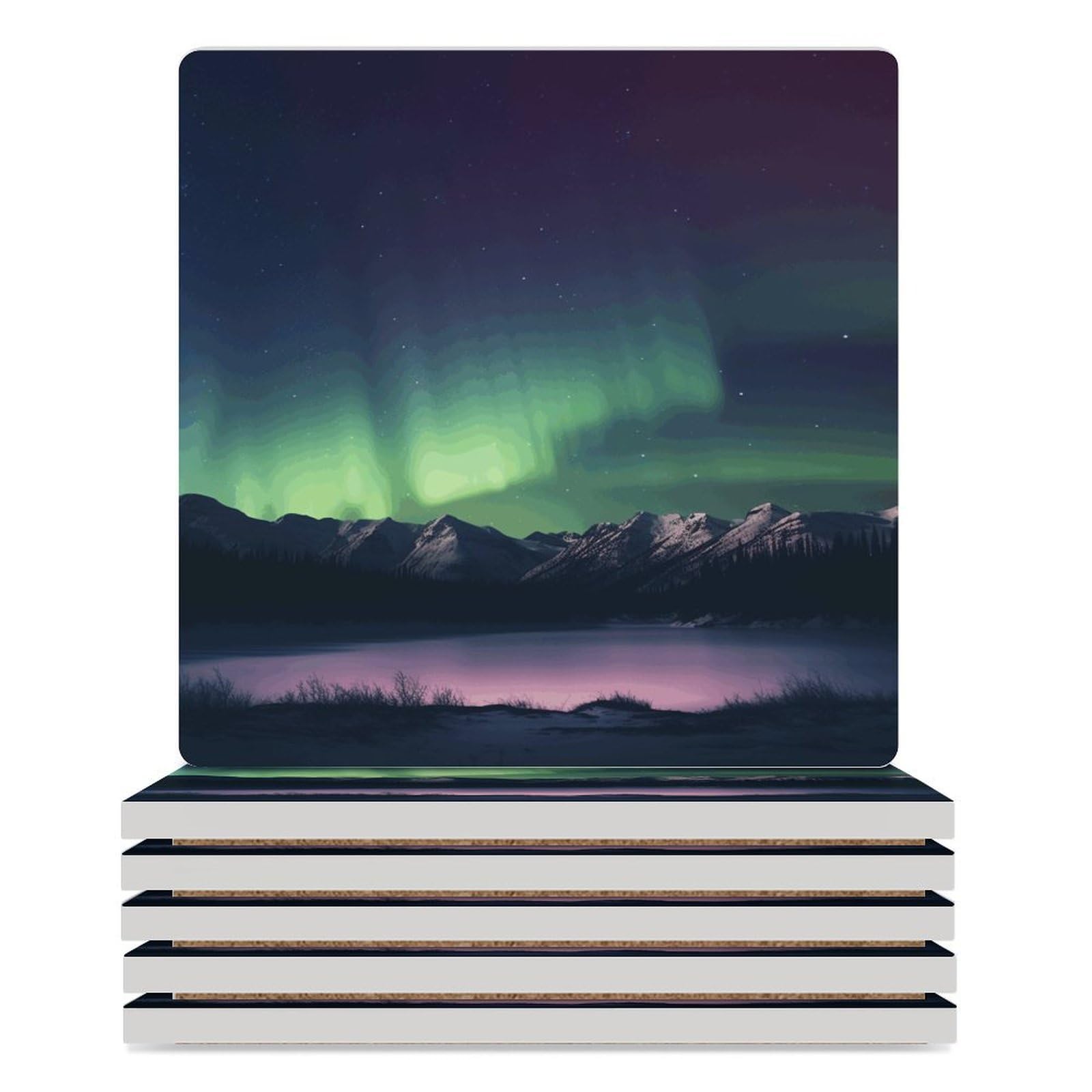 Protection de table anti-taches avec ces dessous de verre carrés en céramique