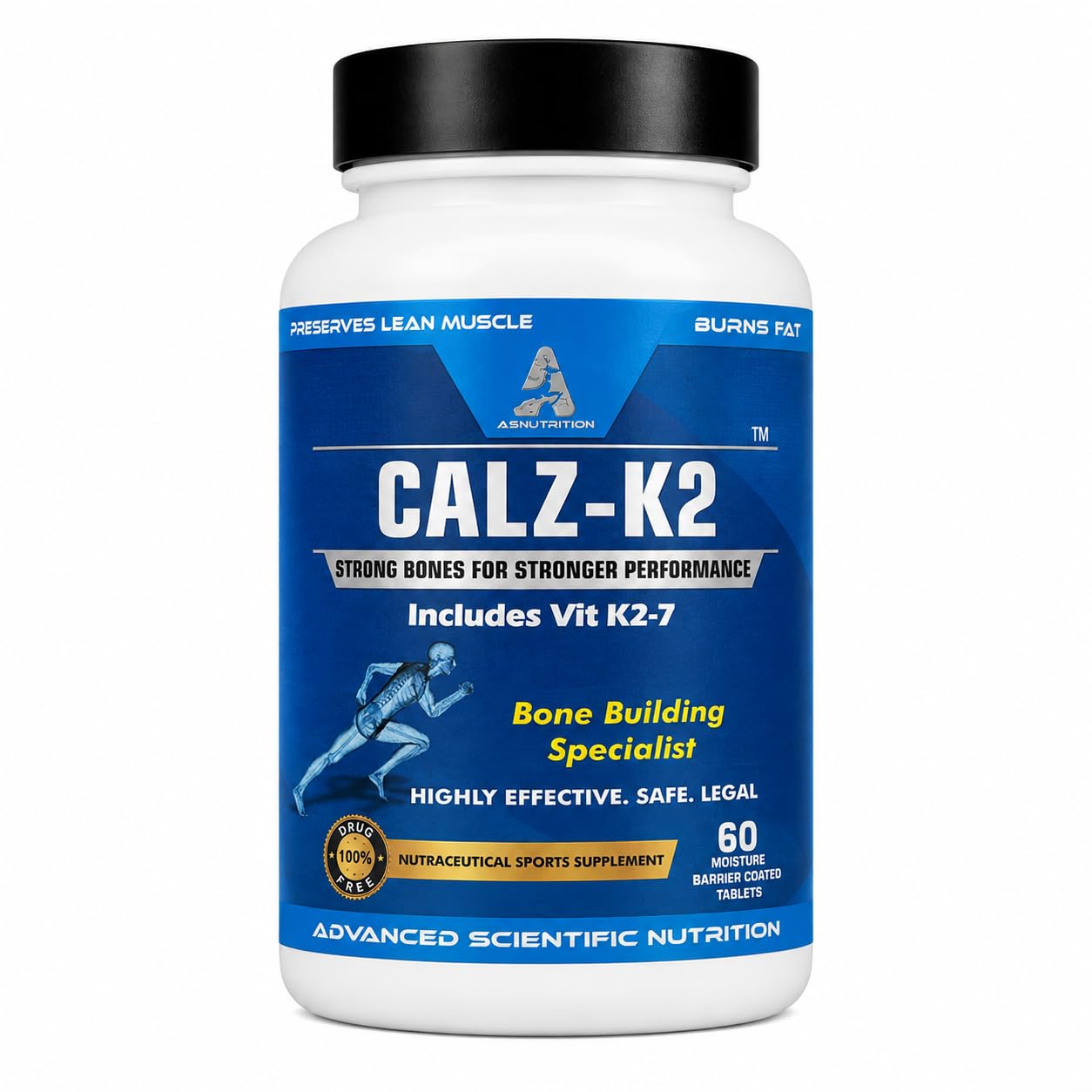 ASNutrition CALZ-K2 Nutraceutical Sports Supplement, 60 Tablets