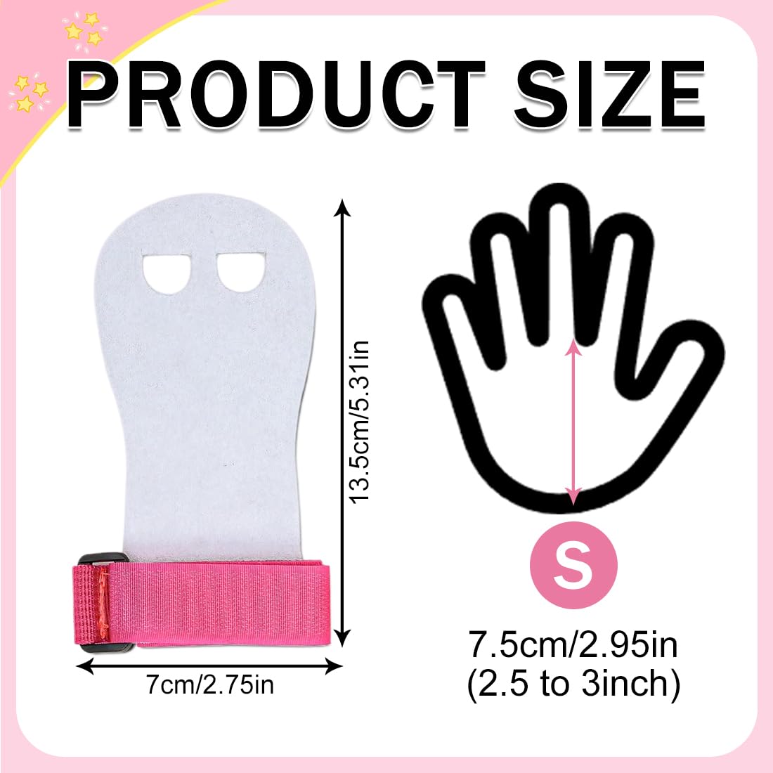 Manopole da ginnastica antiscivolo con cuscinetti, guanti per barra orizzontale bambini, polsiere sportive fitness rosa
