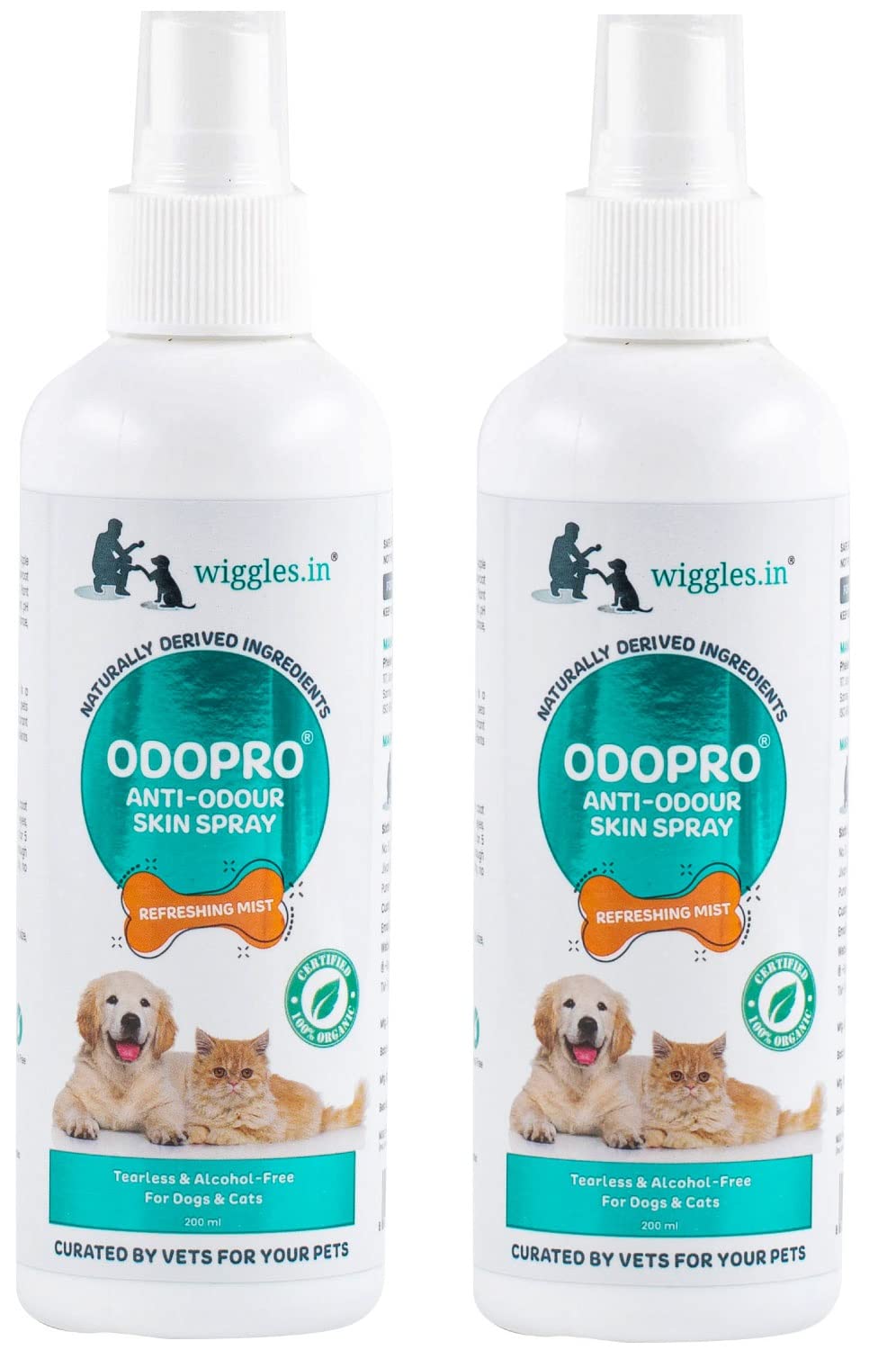 WIGGLES Odopro Dog Deodorant Perfume Spray Long Lasting Cat Pet, 400ml - Puppy Freshening Deodorizer Spray for Smelly Dogs - Skin Moisturizer Smell Good Bath (Pack of 2) (B09YNRKK1D) Amazon Price History, Amazon Price Tracker