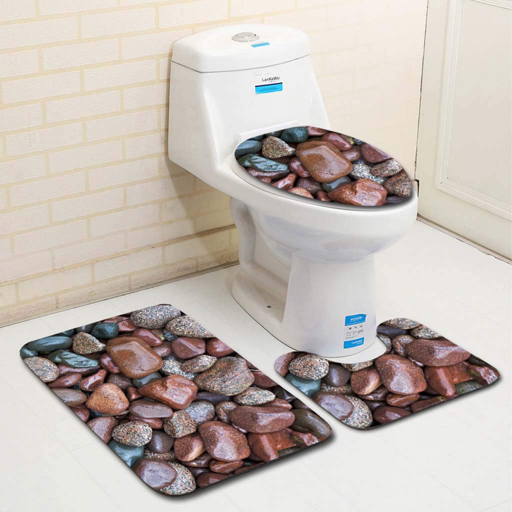 Tapis de sol en pierre pour une salle de bain moderne et wc soignés