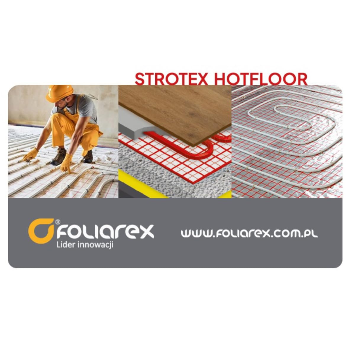 KAUFDACH® HOTFLOOR 1,0m x 50,0m für Fußbodenheizung Rasterfolie Fußbodenisolierung Alufolie