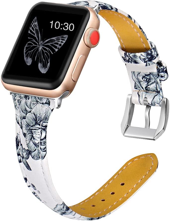 OULUCCI Leather Bands Compatible Apple Watch Bands For Women 38mm 40mm 41mm 42mm 44mm 45mm 46mm 49mm, Top Grain Leather Band Replacement Strap for iWatch Ultra SE SE2 Series 11 10 9 8 7 6 5 4 3 2 1