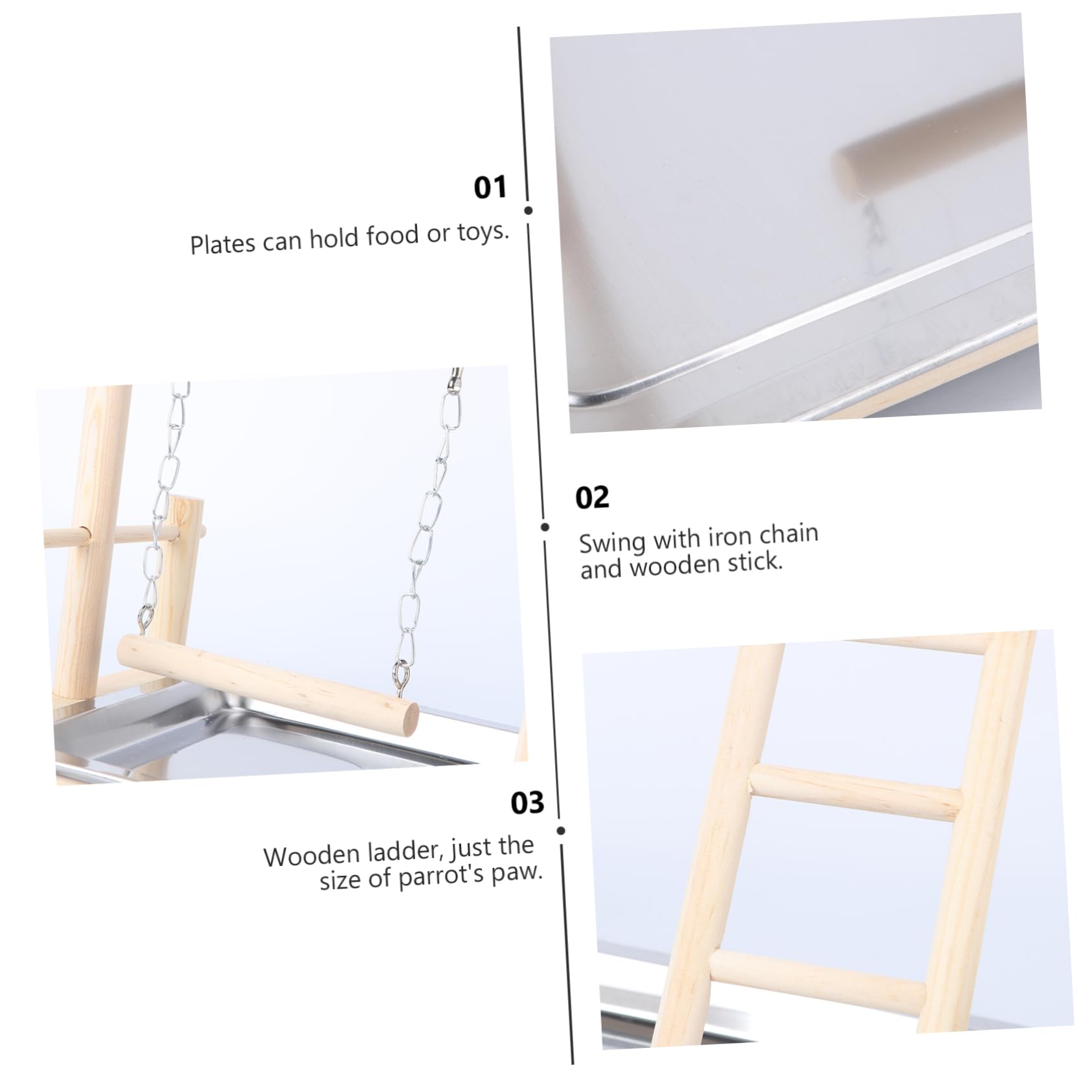 Happyyami 1stücke Holz Papageienschaukel Vogelspielzeug zum Aufhängen für Kleine Vögel Papageien-hängespielzeug Papageienständer Vogelständer Hängende Papageienspielzeuge