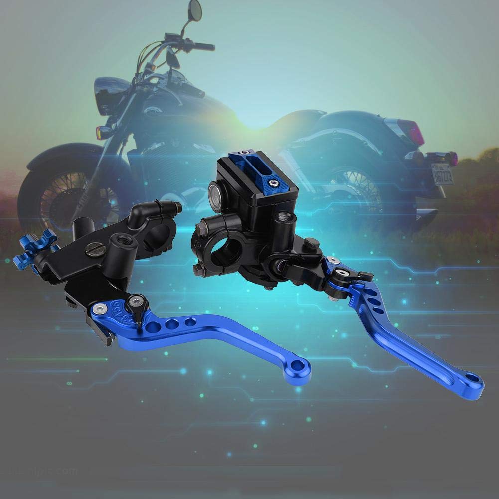 Longzhou 1 coppia 7/8"(22mm) universale moto freno frizione master cilindro serbatoio leve frizione freno(blu)
