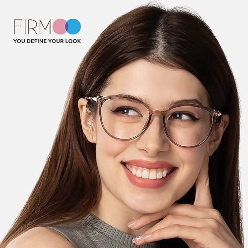 Miniatura 8 de Firmoo Lentes de gran tamaño con bloqueo de luz azul para mujereshombres, antirreflejos, antifatiga ocular, elegantes gafas redondas para