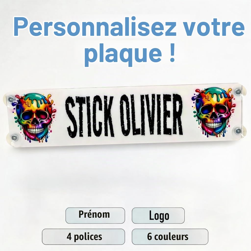 Plaque Prénom Camion Personnalisée Non Lumineuse – Décoration Pare-Brise Chauffeur Routier – Plaque Cabine Camion Personnalisable – Accessoire Déco Poids Lourd