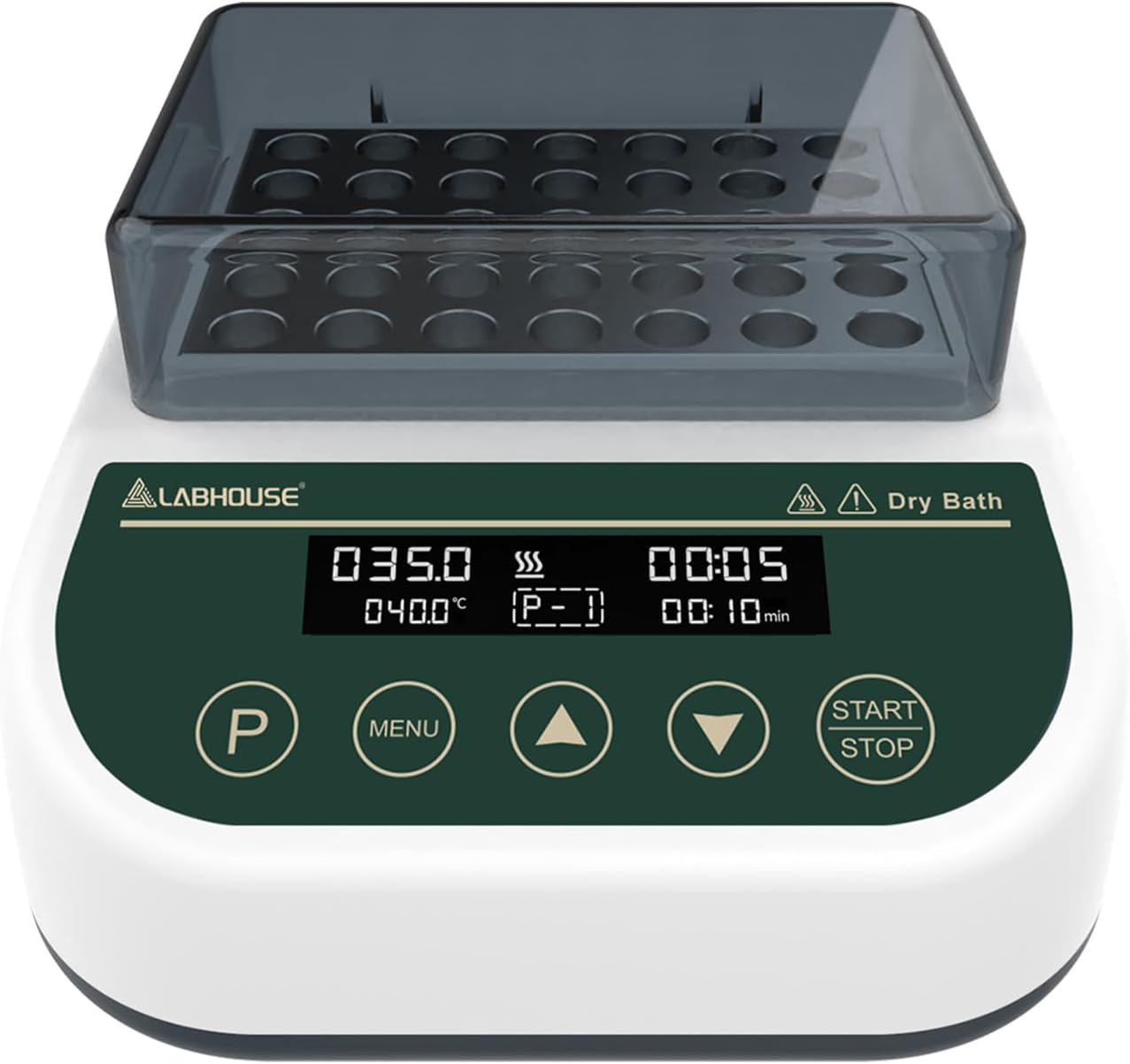 Digital Dry Bath Heater Thermostatic Incubator Heating Programmable Timer with 1.5ml*35 Centrifuge Tubes Heat Block