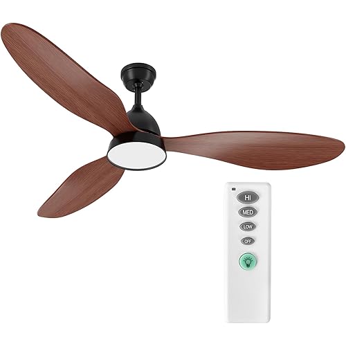 Simple Deluxe 52-inch Ceiling Fan with LED Light and Remote Control, 3-Speed Modes, 2 Rotating Modes